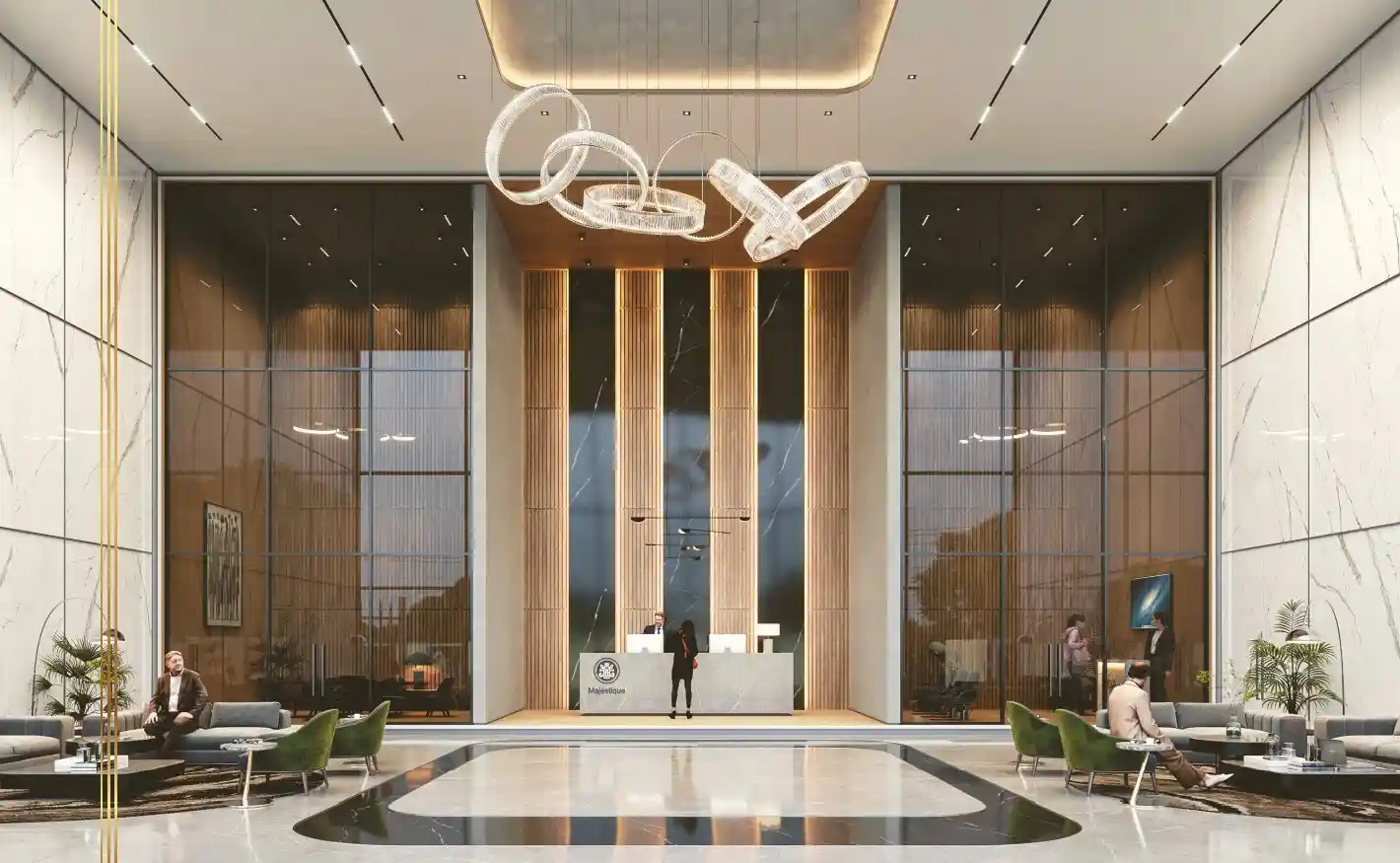 Entrance lobby at 1 Residences Magarpatta