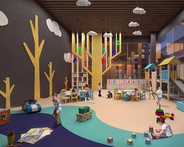 Children play area at 1 Residences magarpatta by Mantra